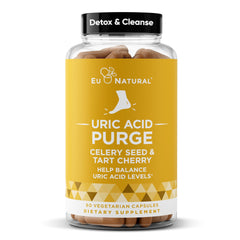 Eu Natural Purge Uric Acid Flush bottle with capsules supports daily joint comfort.