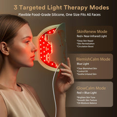 EUARNE blue-light closeup supports blemish reduction and clearer complexion.