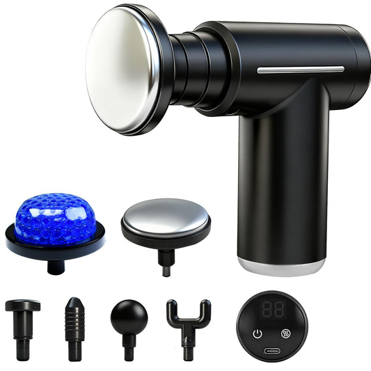 Eulay massage gun with heat head offering warm muscle relief after workouts.