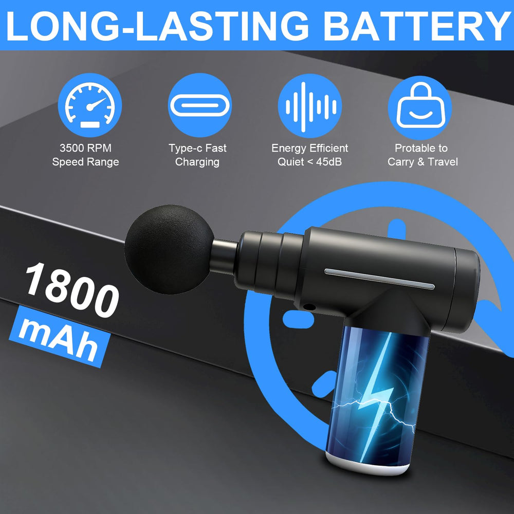Eulay massager with six speeds up to 3500 RPM for customizable relief.