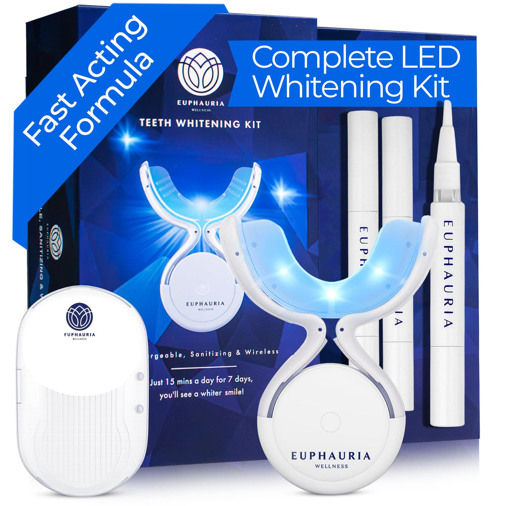 Euphauria LED whitening mouthpiece for at home use and potential faster shade change
