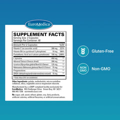 EuroMedica Adrenaplex label highlights ingredients for adrenal health