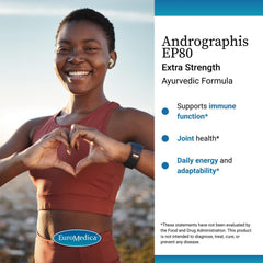 EuroMedica Andrographis EP80 label detail emphasizing liver health support