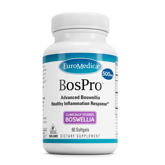 EuroMedica BosPro boswellia softgel closeup for daily lung support.