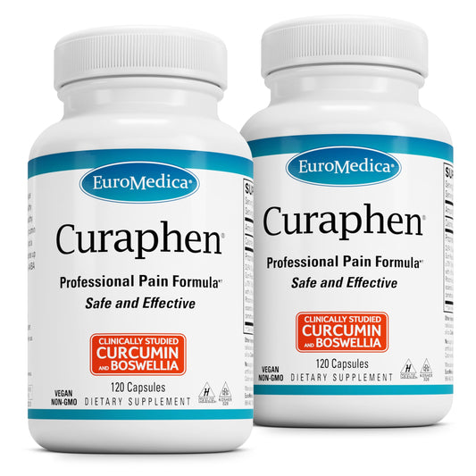 EuroMedica Curaphen bottle front view highlighting muscle comfort support.