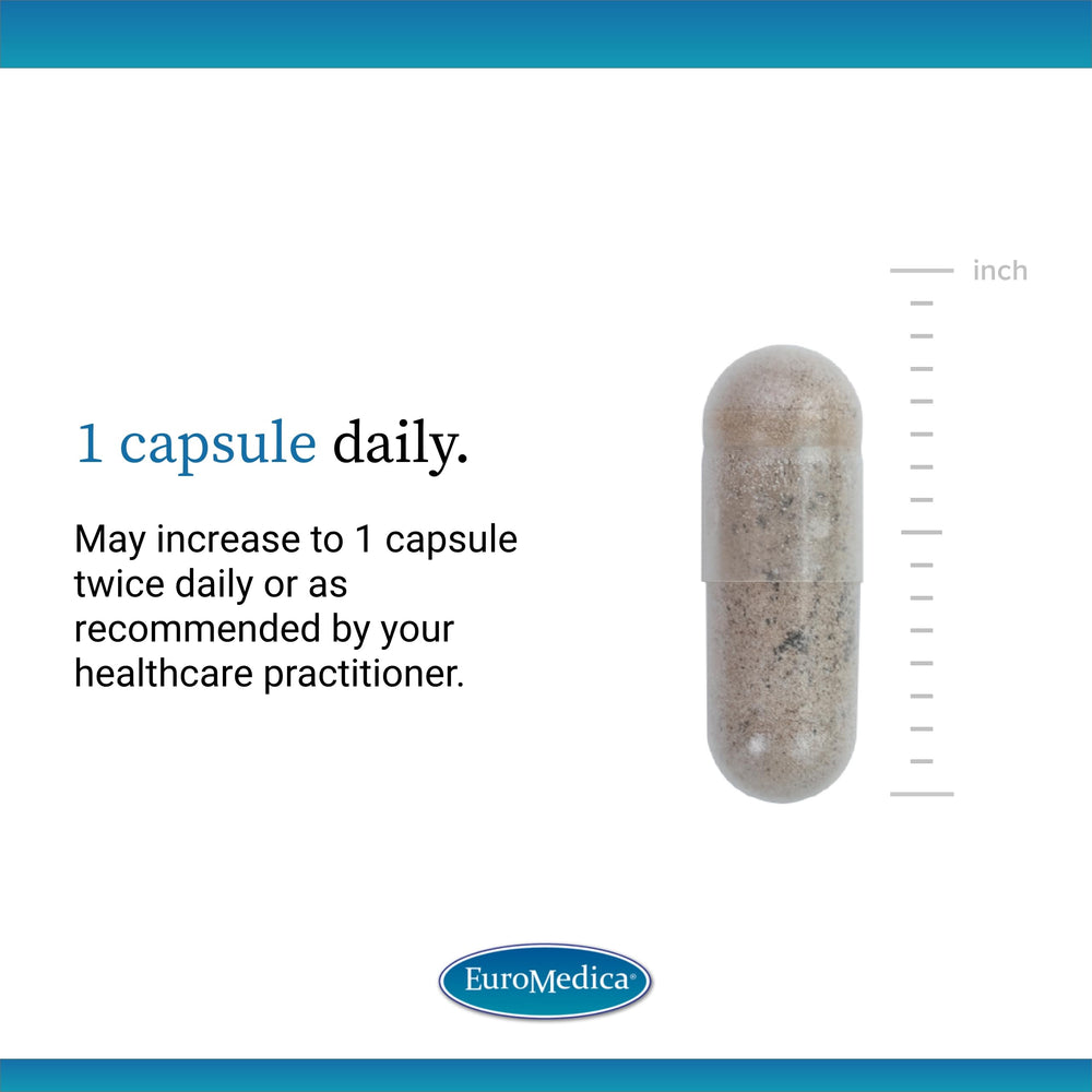 EuroMedica Daily Focus capsules arranged with glass of water for daily routine