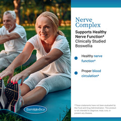 EuroMedica Nerve Complex label highlights Boswellia Serrata ingredient.