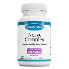 EuroMedica Nerve Complex bottle front view for vegan nerve health support.