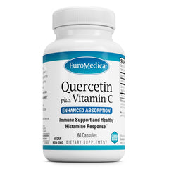 EuroMedica Quercetin Plus Vitamin C bottle front view for immune support