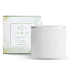 European Spa Source Jasmine Luxury Candle packaging, gift-ready for a relaxing night
