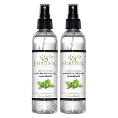 EuroSpa Aromatics pure eucalyptus oil bottle ready for a spa-like shower.