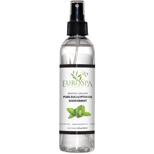 EuroSpa Aromatics ShowerMist bottle delivers at-home eucalyptus aroma.