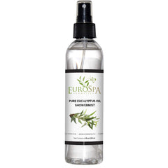 EuroSpa Aromatics Pure Eucalyptus Oil ShowerMist bottle for refreshing at-home spa aroma.