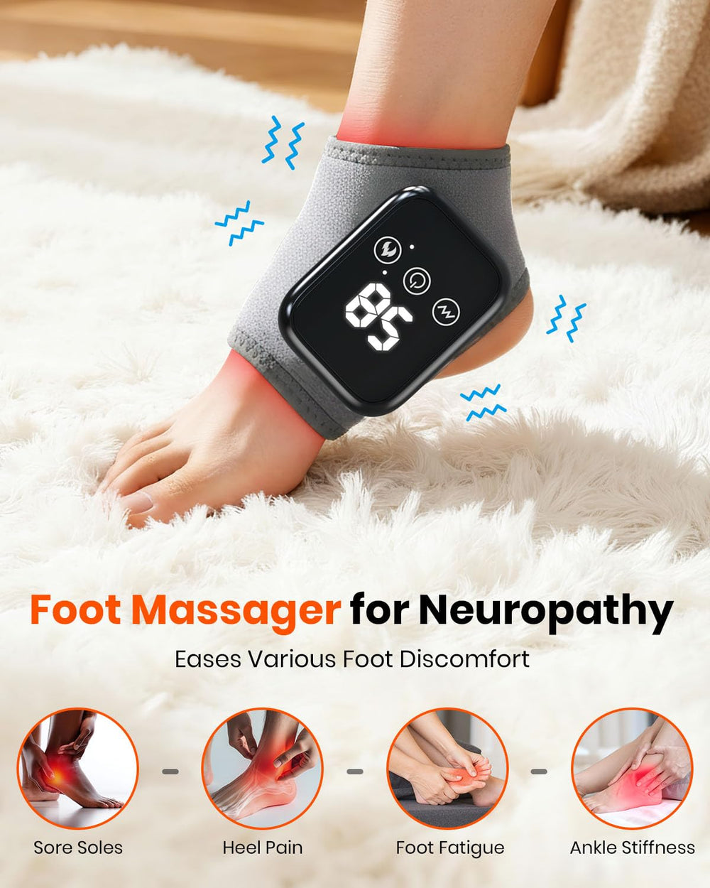 EURPMASK Foot Renew Massager wrap-design highlights customizable fit