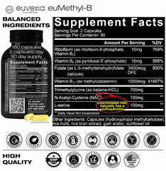 Euvexia euMethyl-B NAC and L-serine aiding detox and neurotransmitter support