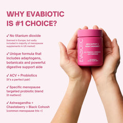 EVABIOTIC Complete Menopause apple cider vinegar bottle cap for appetite support