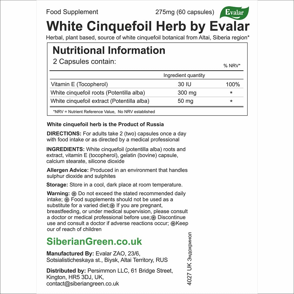 Evalar 60 capsules bottle indicating gluten-free vegetarian herbal product.