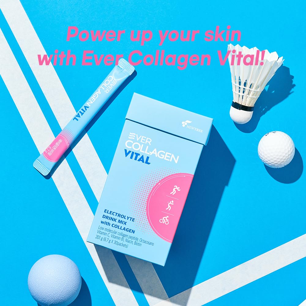 EVER COLLAGEN electrolyte mix with sodium and potassium for daily rehydration balance.