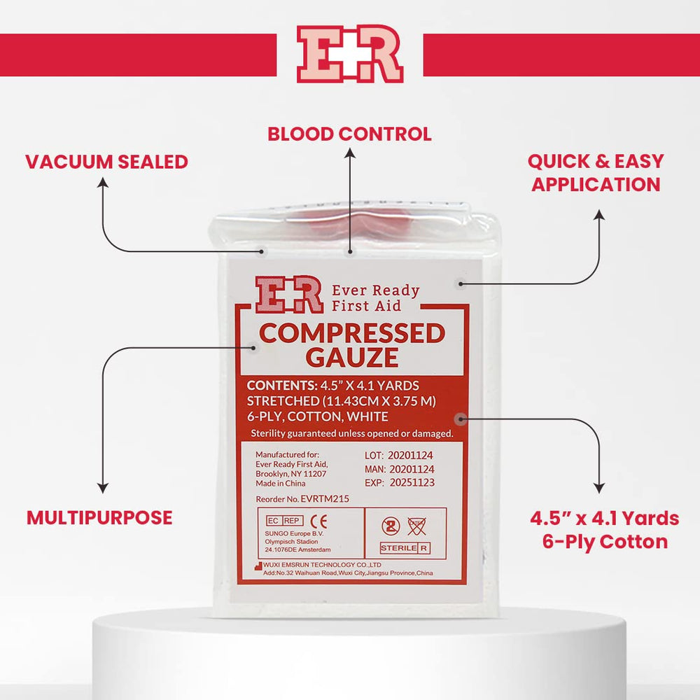 Ever Ready First Aid vacuum-sealed pouch keeps gauze portable for field readiness
