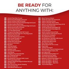 Ever Ready First Aid Large EMT Trauma Bag contents highlight 174 supplies for readiness.