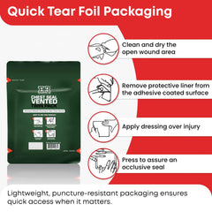 Ever Ready First Aid latex-free chest seal suitable for moisture and contaminants