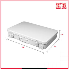 Ever Ready First Aid metal case No.36 compact dimensions describe portable, convenient safety storage.
