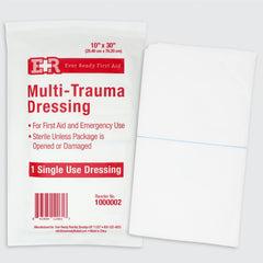 Ever Ready First Aid Multi-Trauma Dressing rolled for storage enables easy packing.