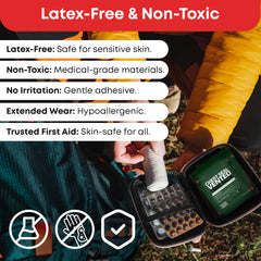 Ever Ready First Aid red tab facilitates quick placement in emergencies