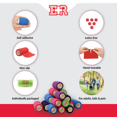 Ever Ready First Aid self-adherent bandage demonstrates secure grip during activity without clips