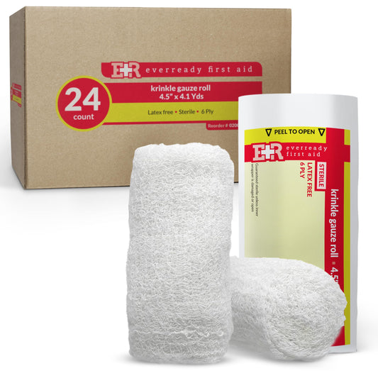 Ever Ready First Aid sterile Krinkle Kerlix roll in use for versatile wound coverage