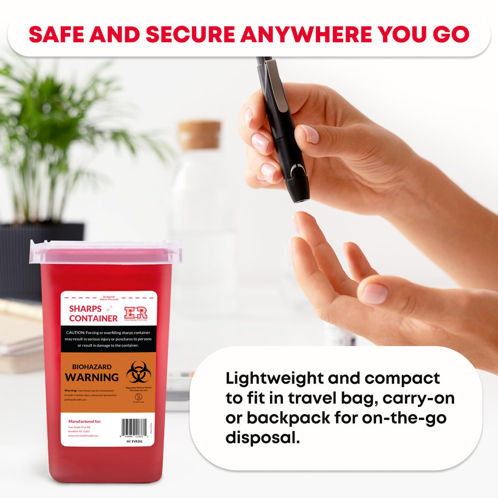 Puncture-resistant plastic offers durable protection for used sharps.
