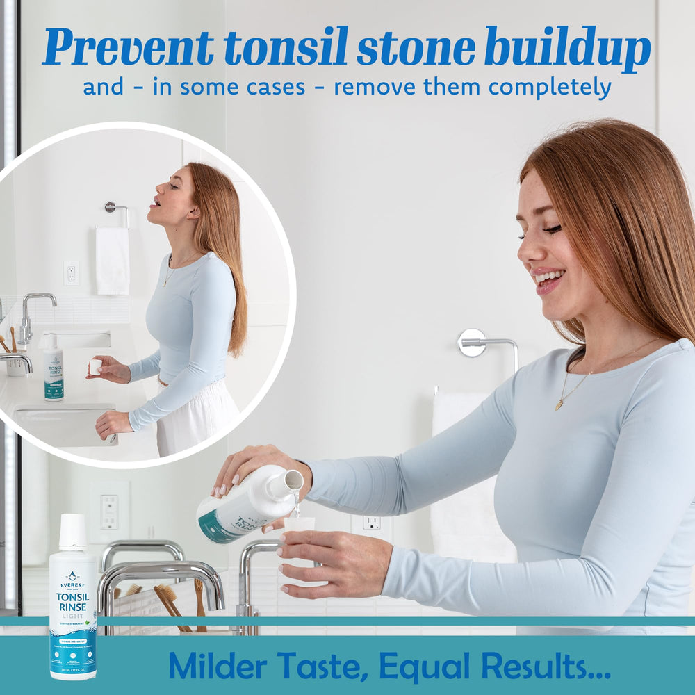 Everest Mouth Wash label highlights natural ingredients for gentle care