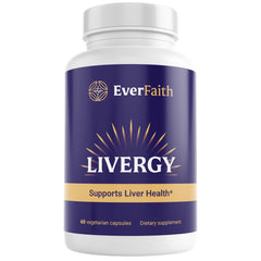 Everfaith Livergy bottle front showing daily liver support ingredients.