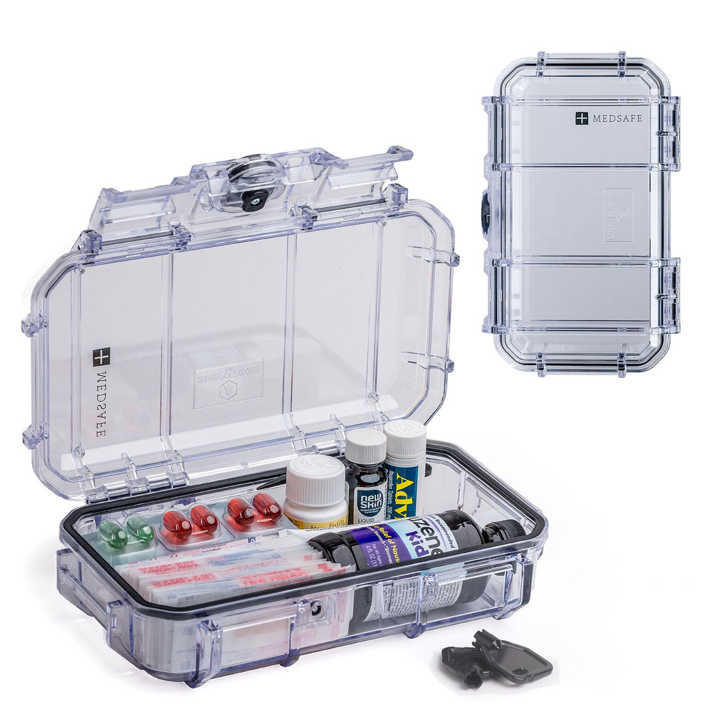 Evergreen Seahorse56 lockbox front view for secure home medication storage