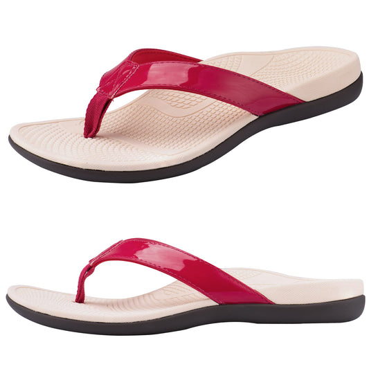 Everhealth orthotic flip flops show arch support for all-day comfort and arch alignment