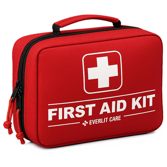 EVERLIT CARE 380pcs first-aid kit bag, compact and portable for home or travel.