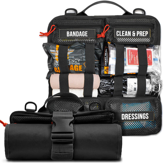 EVERLIT Roll Up Trauma Kit with tourniquet ready for rapid bleeding control