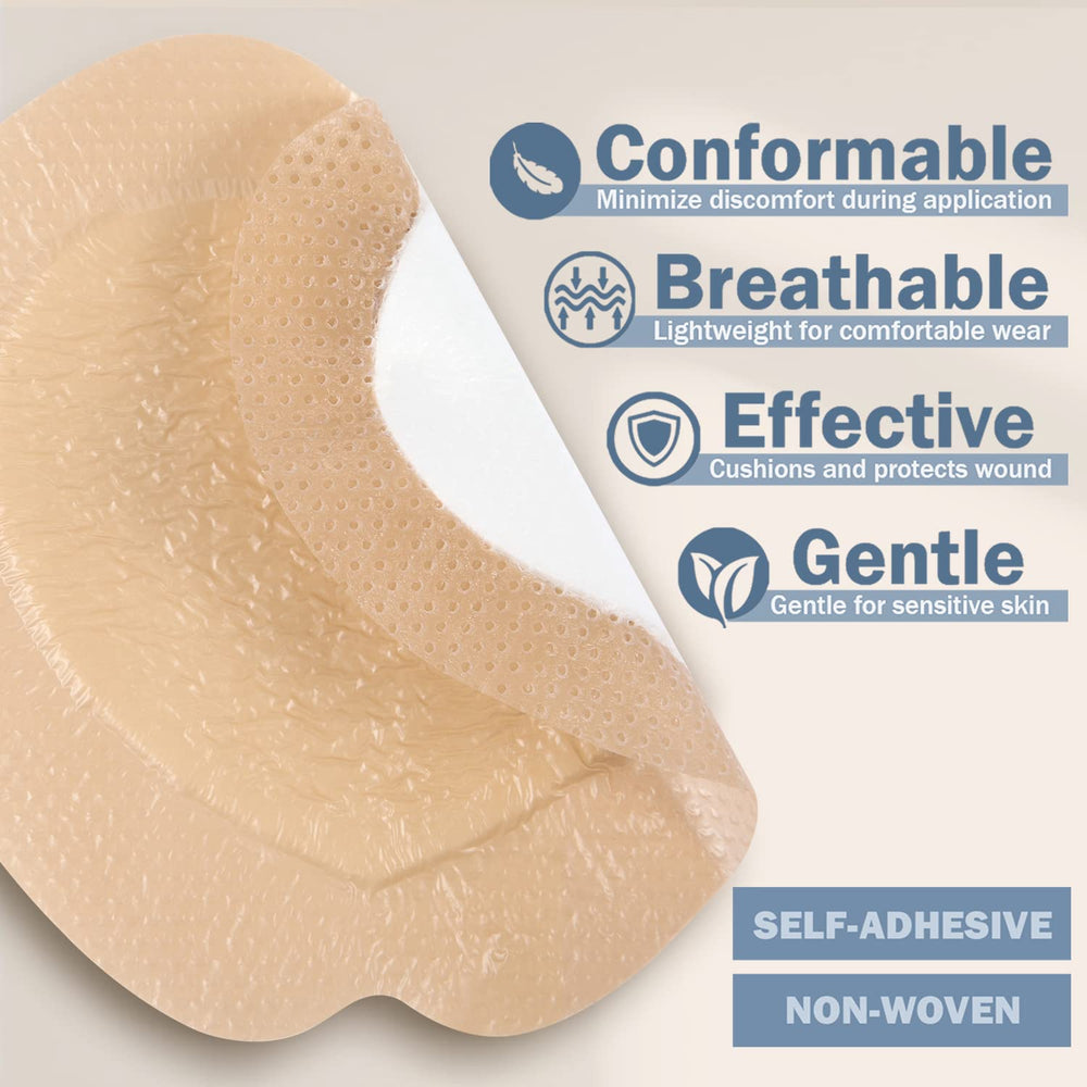 Everlit Sacrum Foam Dressing absorbent core manages drainage effectively