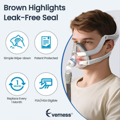 Durable headgear stitching from Everness supports long CPAP sessions.