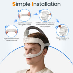 Everness low profile frame reduces facial pressure for comfortable sleep