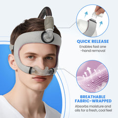 Ultra-lightweight frame reduces facial pressure for a natural sleeping experience.