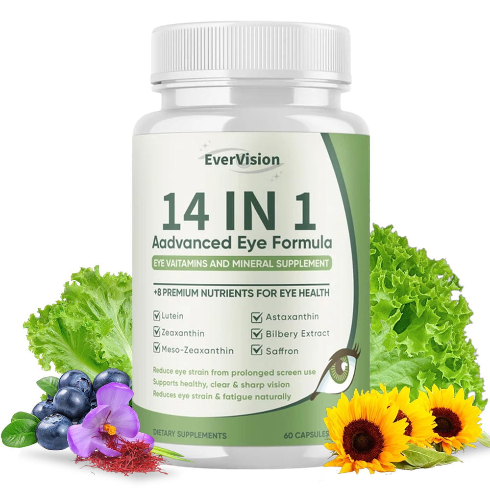 EverVision 14-in-1 eye formula bottle close-up for daily eye comfort.