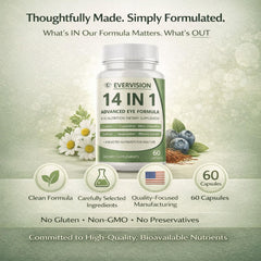 Evervision14 bottle in hand conveys portable eye nutrition for busy days.