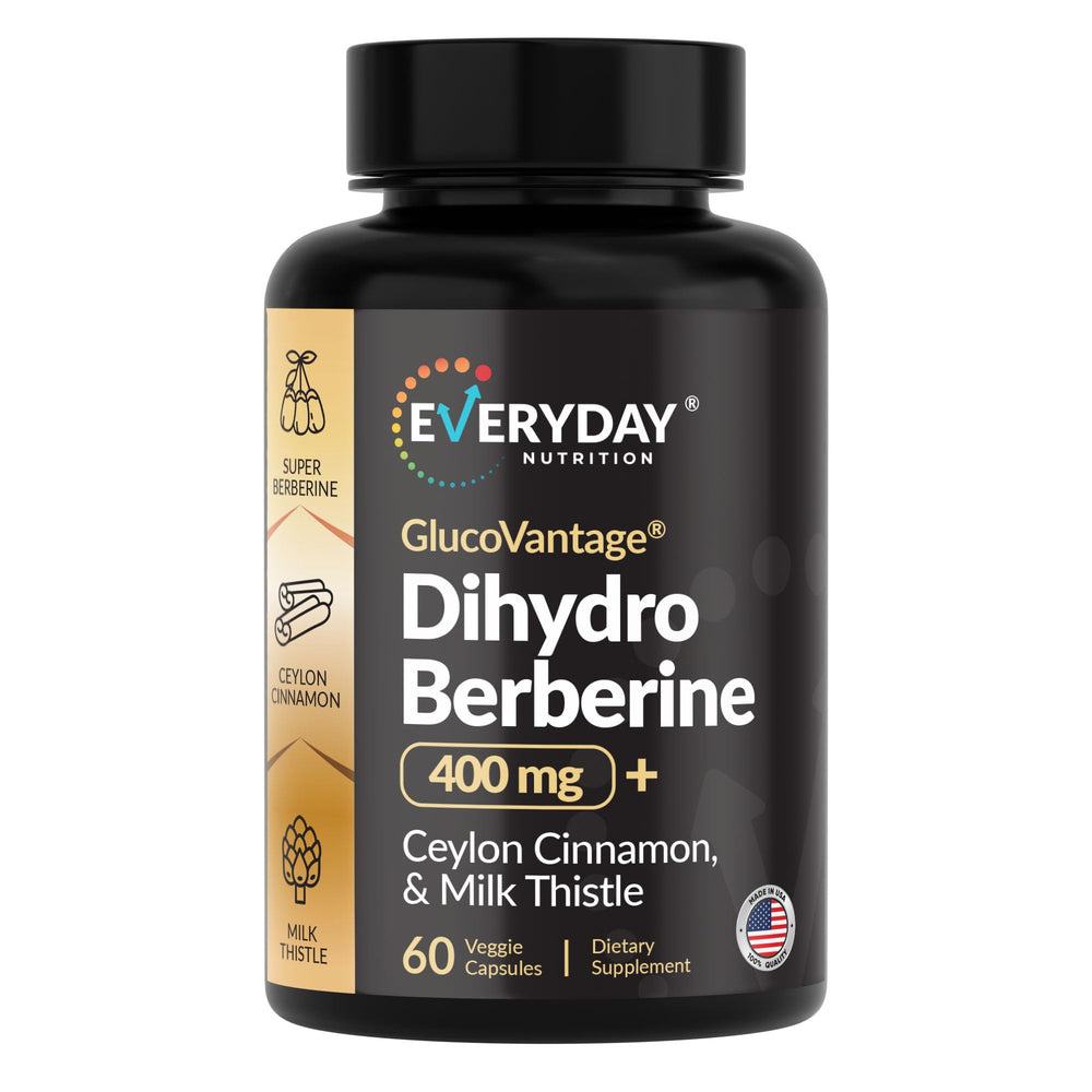 Everyday Nutrition GlucoVantage bottle with dihydroberberine for potential energy balance