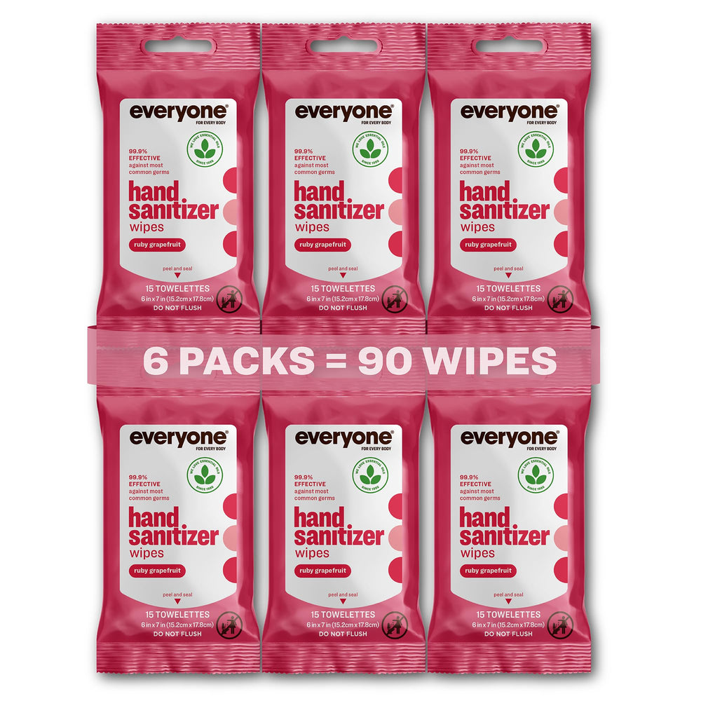 Everyone Ruby Grapefruit wipe in compact pack for on-the-go germ defense