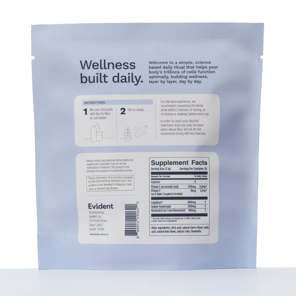 EVIDENT WELLNESS on-the-go use during daily routine