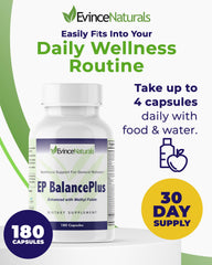 Nutrition facts panel of EvinceNaturals BalancePlus detailing minerals
