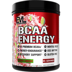 EVL BCAAs energy powder can ready for pre-workout energy and hydration.