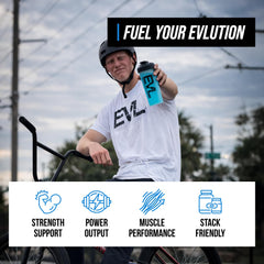 EVL Creatine5000 powder in a glass after mixing for post-workout