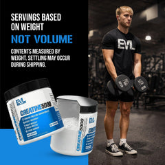 EVL Creatine5000 label highlights lab-tested ingredients for quality